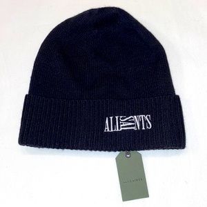 All saints black beanie hat